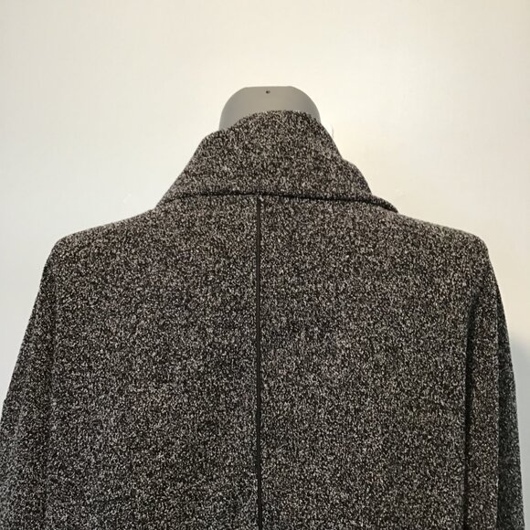 Roots Canada Black White Marled Knit Long Sleeve Cowl Neck Sweater Size XL - Picture 5 of 12